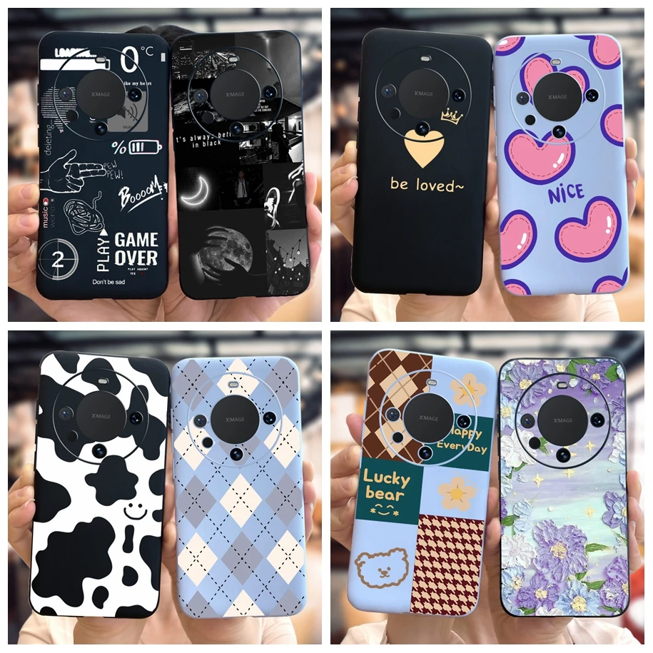 Per Huawei Mate 60 Pro 2023 Custodia Aln-Al80 Cartoon Love Heart Custodie Morbide In Tpu Per Huawei Mate 50 60 Pro 5G Capa Mate60 Shell