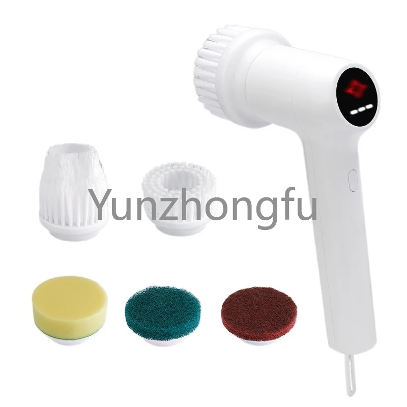 

Handheld Power Spinning Cleaner Scrub Brush with 5 Replaceable Brush Heads Electric Spin Scrubber Cleaning Brush