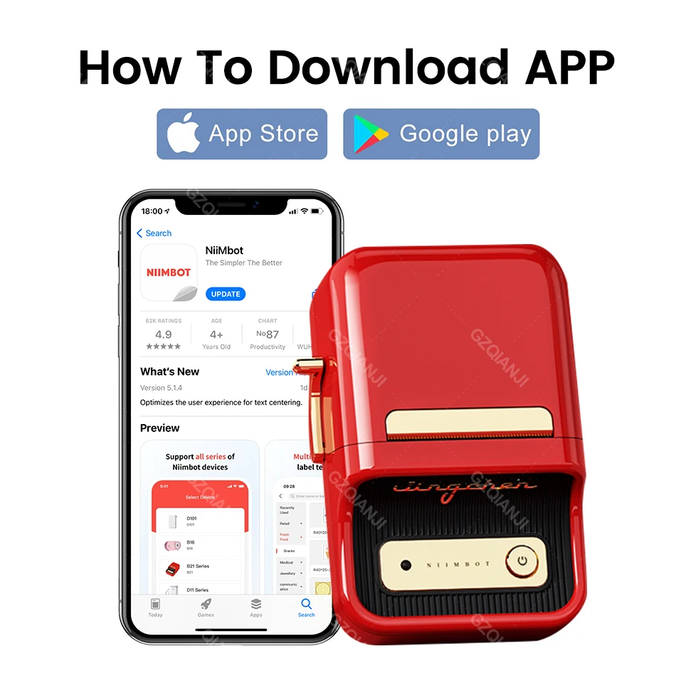 Niimbot B21 B1 Wireless label printer Portable Pocket Label