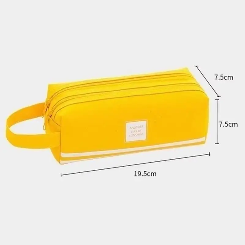 Solid Large Capacity Pen Pencil Bag Storage Case Makeup Pouch Cute Stationery Office School Supplies