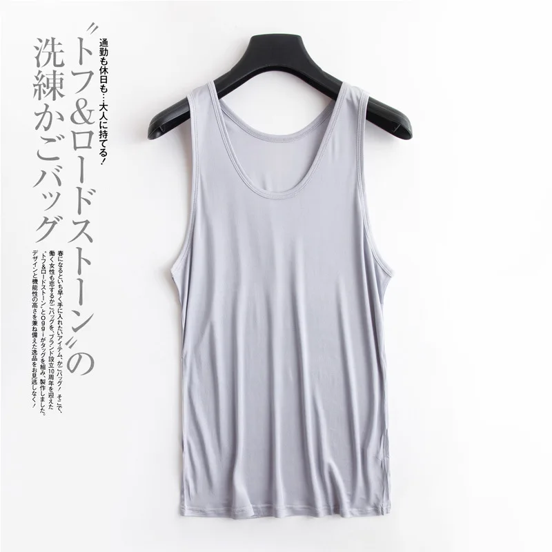 

Birdsky, 2PCS Men sleeveless tank tops vest round neck simple cultural home top 23% mulberry silk solid colors.TS-06