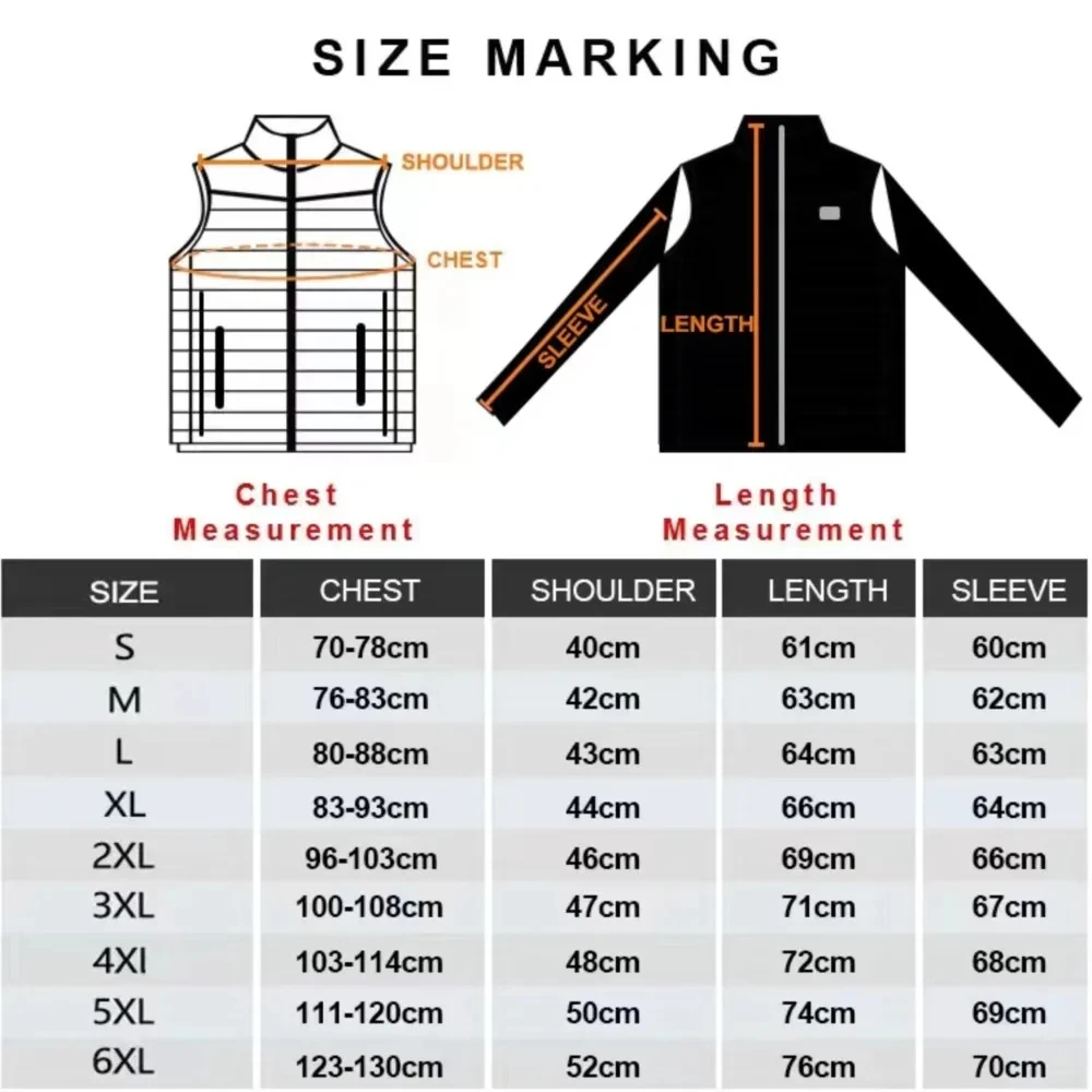 Heated Jacket Men Women USB Electric Self Heating Jacket Winter Coat Warm Hunting Camping  Hiking Skiing Clothing 2-21 Areas