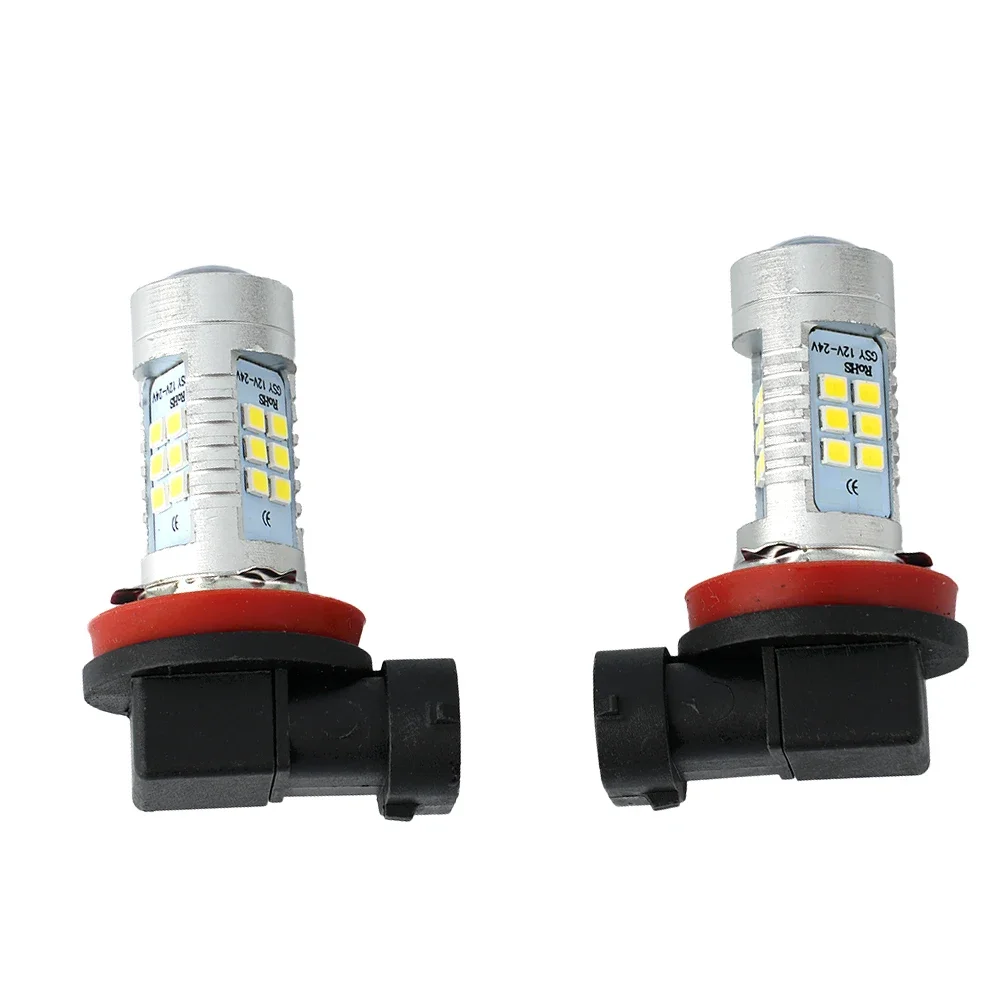 슈퍼 브라이트 안개등 전구, 200W 21 LED 칩, 2835 COB 6000K 화이트 액세서리, H11 H8 램프 교체, 2000LM