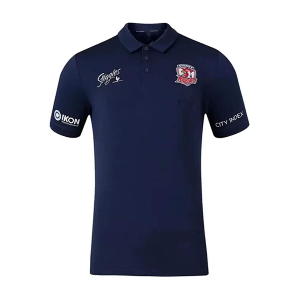 Sydney Roosters Training Polo Shirt Rugby Jersey Shorts-Mens Size:S-5XL（Print Name Number）
