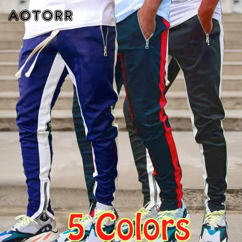 

Mens Joggers Casual Pants 2023 Fitness Sweatpants New Sports Track Pants Mens Double Pocket Drawstring Pants Black Gyms Trousers