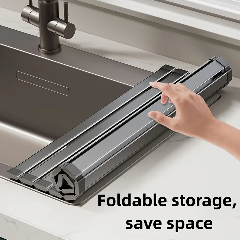 New Kitchen Sink Drain Rack Sink Bowl and Dish Storage Rack Foldable and Retractable Drain Basket Drying Storage Shelf