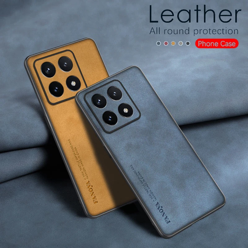 Leather TPU Soft Bumper Protective Phone Case with Lens Protection