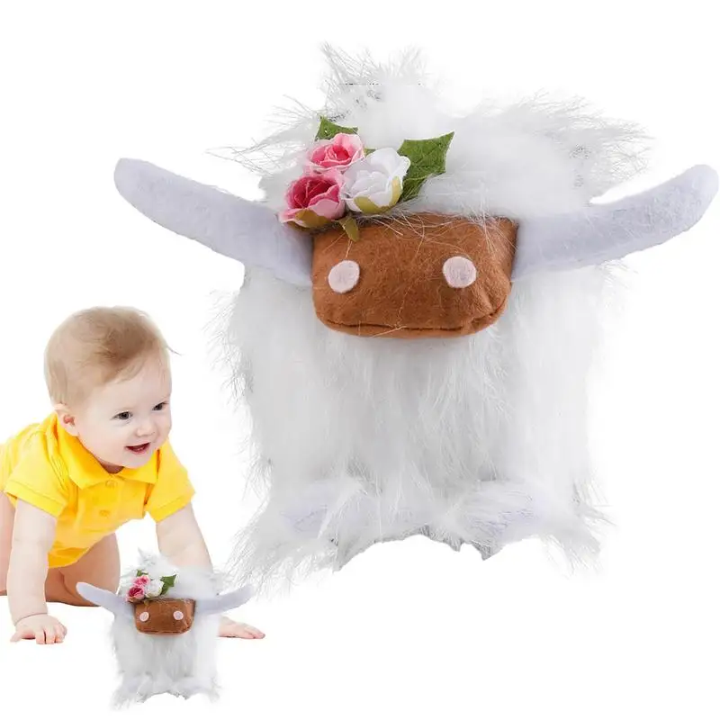 

Highland Cow Plushie Realistic Cute Plush Doll Cow Plushie 8.27in Skin-Friendly Comfortable Animal Toy For Chairs Desks Couches