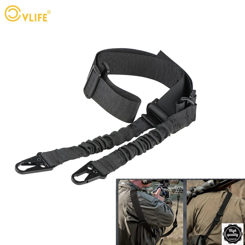 

CVLIFE Black classic 2 Point Gun Sling Shoulder Strap Rifle Rope Belt with Metal Buckle Tactical Military Army Equipment Access