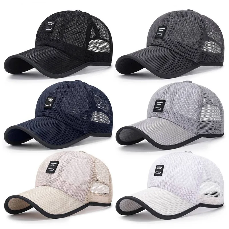 Hollow Mesh Snapback Men Women Summer Baseball Cap Quick Dry Cooling