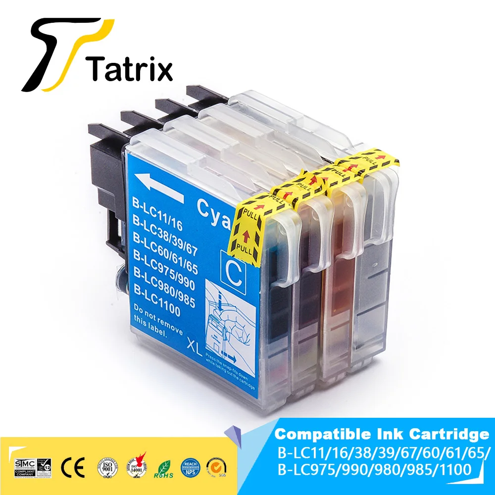 

Чернильный картридж Tatrix LC11 LC16 LC38 LC61 LC65 LC67 LC980 LC990 LC1100 для Brother DCP- J140W 145C 165C 185C 195C