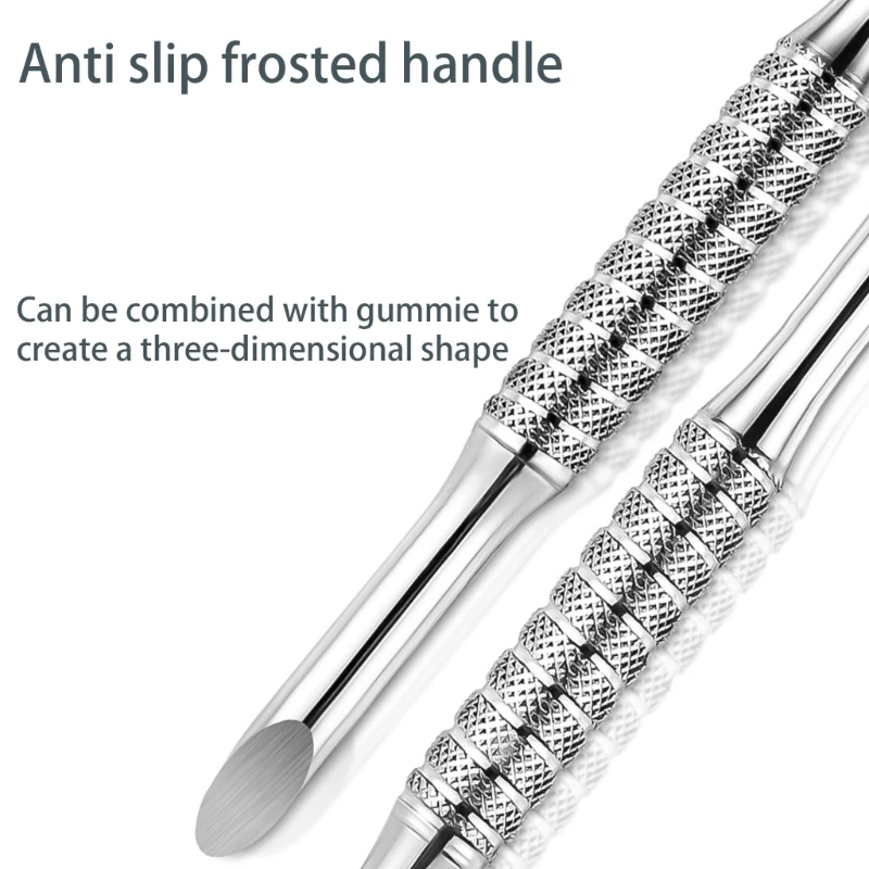Double Ended Cuticle Pusher Remover Cleaner Nail Art Dotting Pen Stainless Steel Manicures Pedicures Nail Art Care Tool