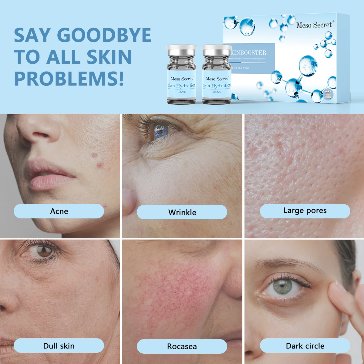 2Bottles/Box Deep Moisturizing Serum Ampoule Whitening Hydrating Skin Care Essence Anti Acne Pores Remove Wrinkles Anti Aging 4