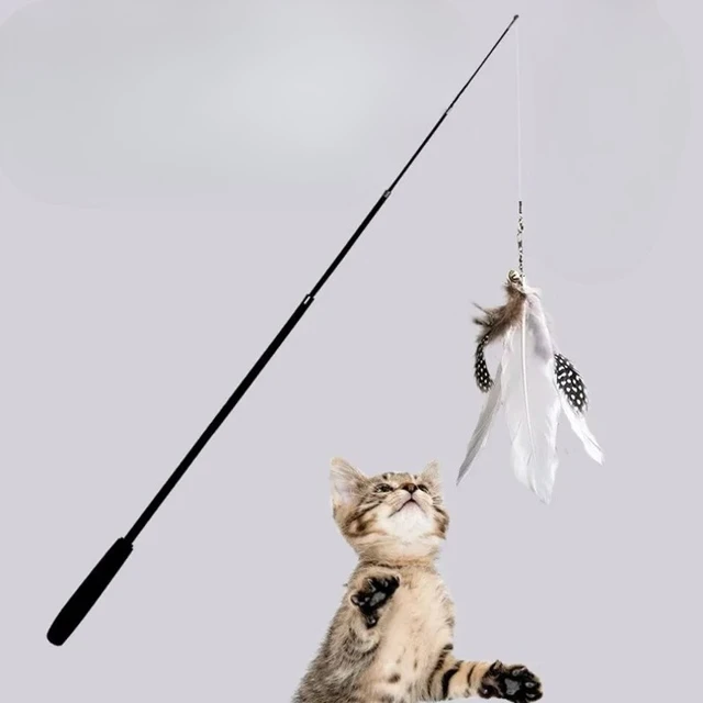 Extended telescopic cat stick Cat Toys 1.8m Scratch Resistant Pet Accessories Telescopic Fishing Rod with Feather for Active Cat 2