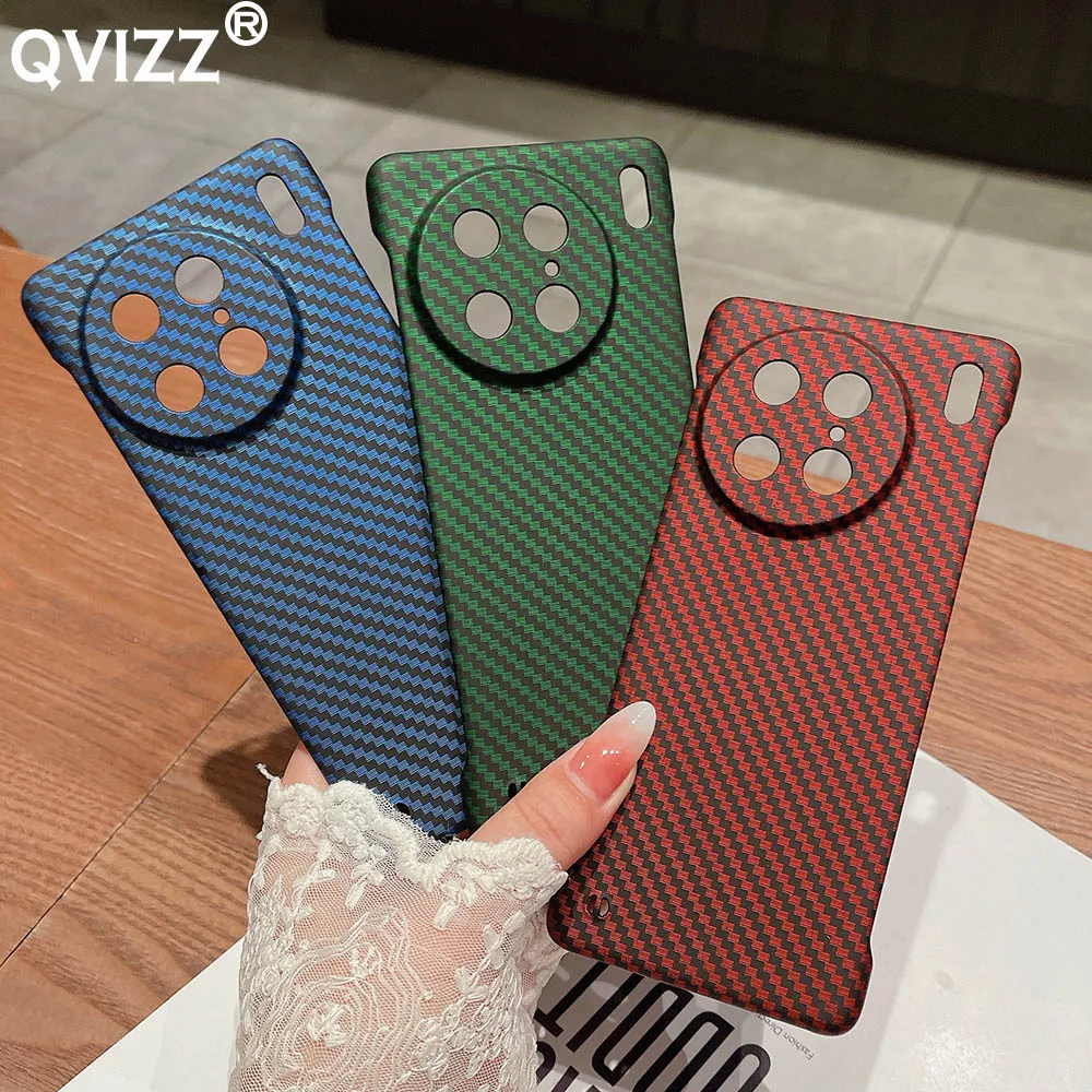 

Carbon Fiber Frameless Case for Vivo X90 Pro+ Plus Luxury Armor Shockproof Hard Comfortable Phone Cover VivoX90pro+plus X90Pro+