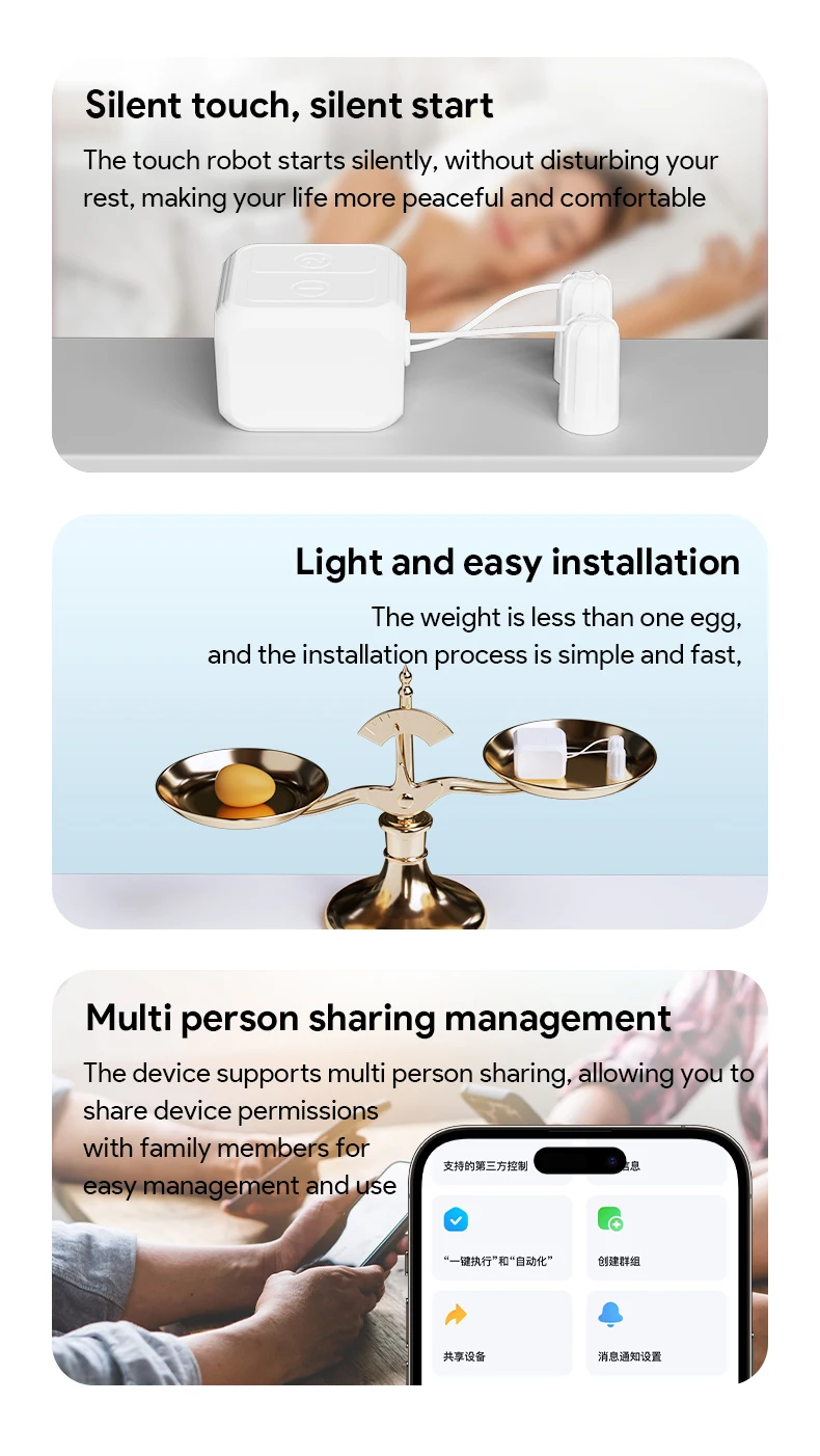 Tuya Fingerbot Touch Screens Bluetooth Wireless Touch Switch Robot Remoter Work