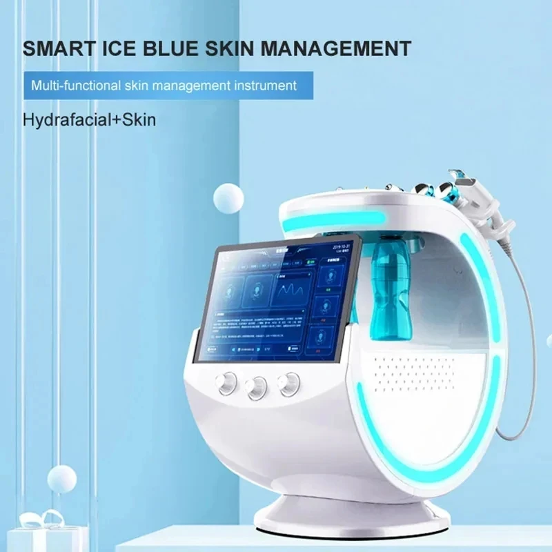 

2024 Ice Blue Magic Microdermabrasion Mirror Skin Analyzer Oxygene Machine Professional Ultrasound Care Cryotherapy