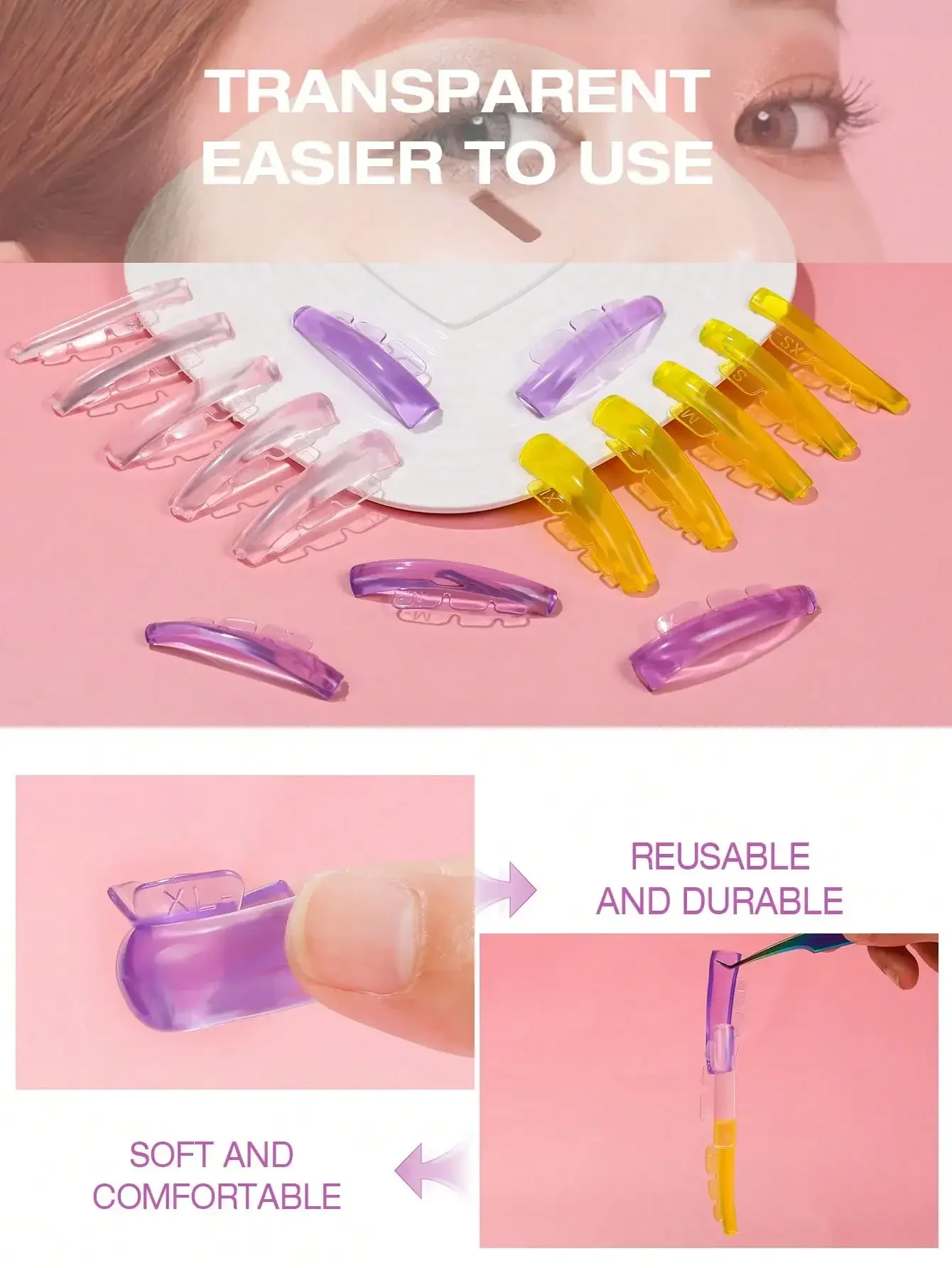 5쌍 속눈썹 리프팅 패드, 새로운 자가 접착식 초유연 속눈썹 리프팅 로드, 접착제 없는 재사용 가능 속눈썹 리프팅 쉴드, 속눈썹 리프팅