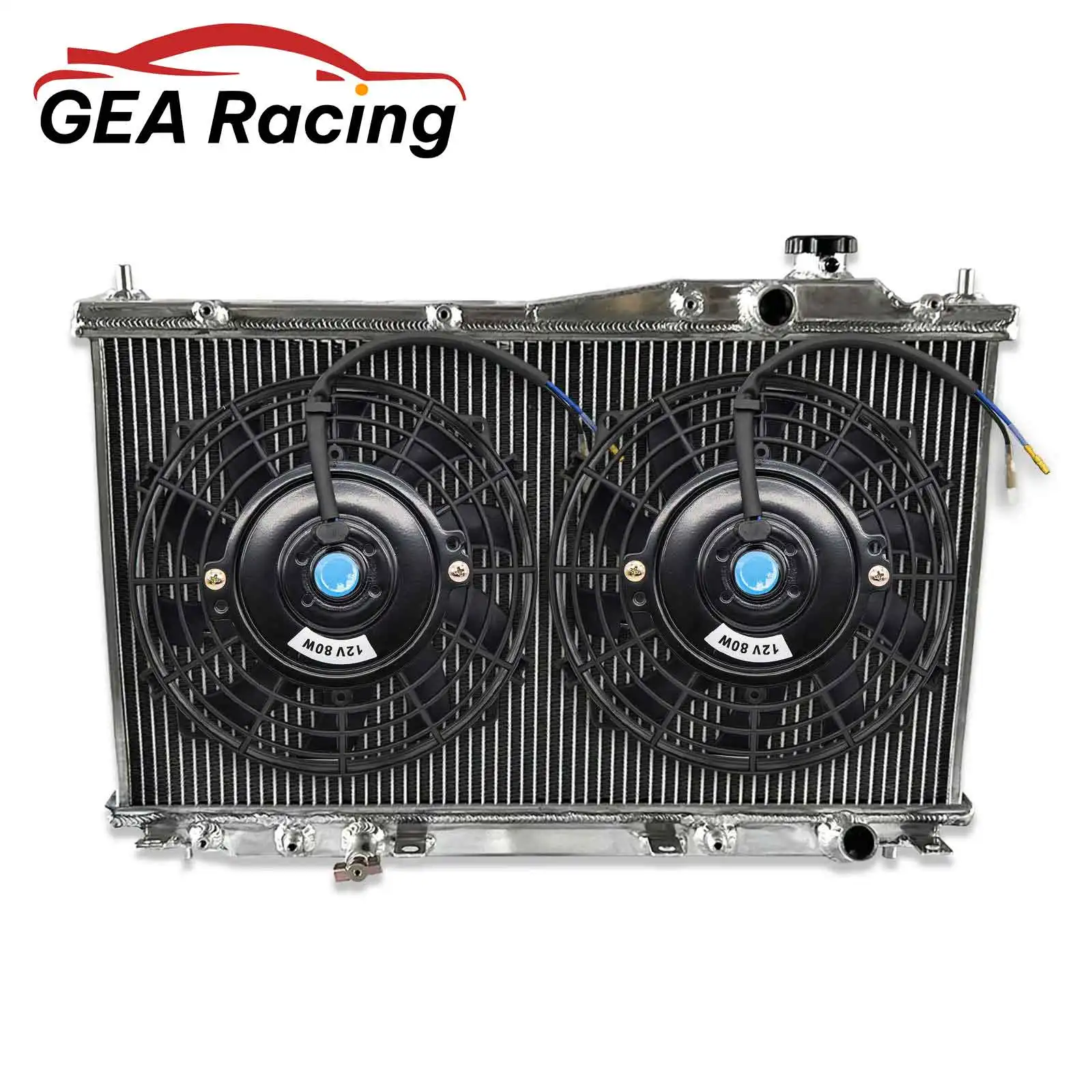 2 Row Aluminum radiator + Fans for 2001-2005 Honda Civic / Acura