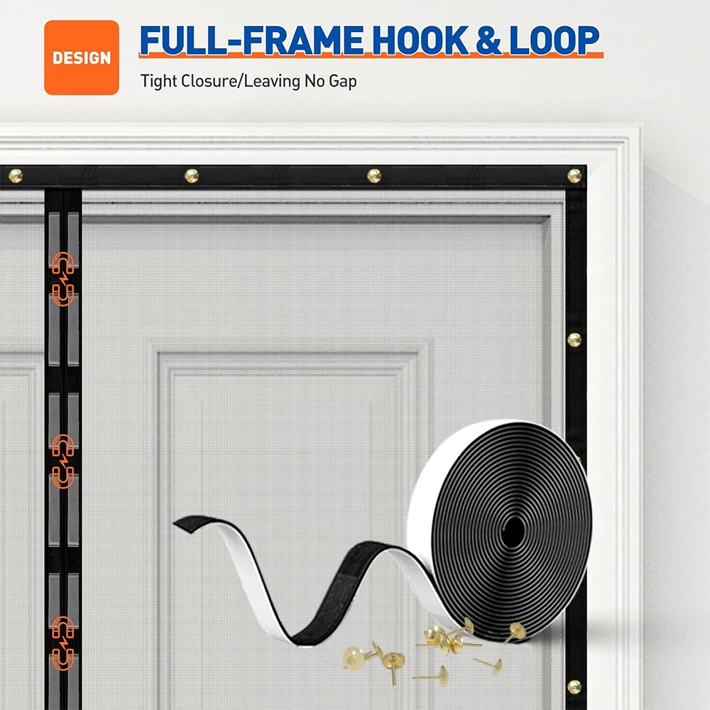 Magnetische Bildschirm Tür Anti Moskito Mesh Vorhang Net Hält Bug Out Hände Frei Partition Stumm Gestreiften Schlafzimmer Tür Belüftung – Detail 12