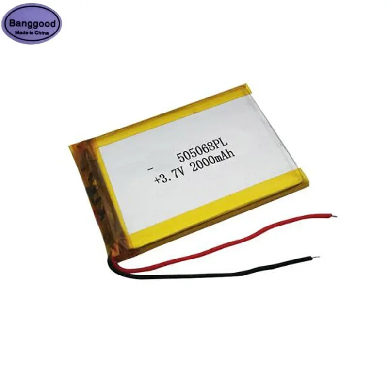 

Banggood 3.7V 2000mAh 505068 055068 Lipo Polymer Lithium Rechargeable Li-ion Battery Cells For GPS Bluetooth Speaker MP3 Battery