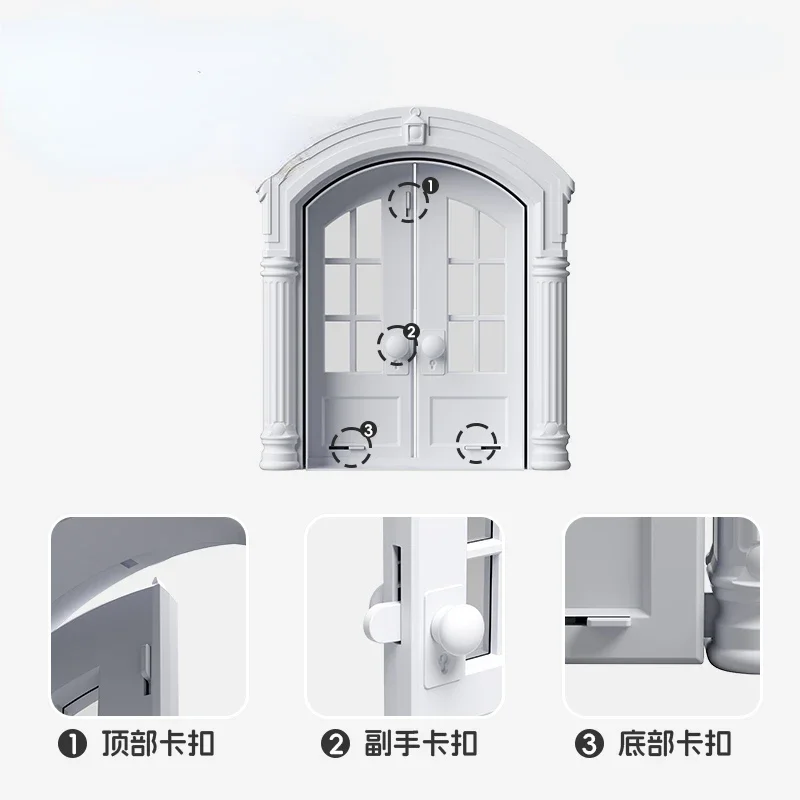 

Cat door for free entry and exit, silent French style bedroom pet hole door, two-way kitten hole, cat entrance and exit door