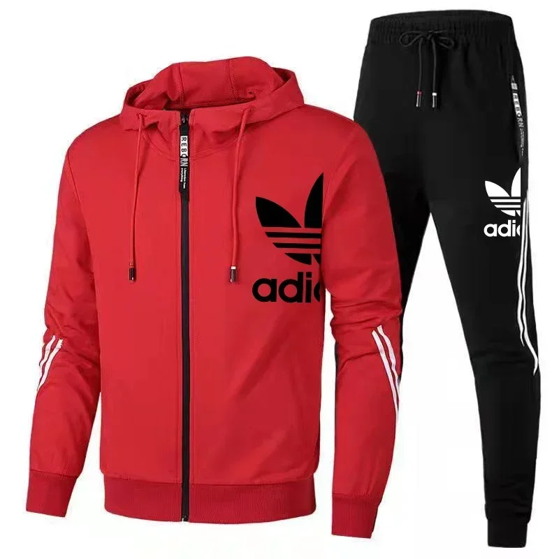 Slim Fit Brand Sportswear Cardigan Long Sleeve High Quality Running 2 Piece Set Sweatpants Men's Winter Sports Suit Men Clothing