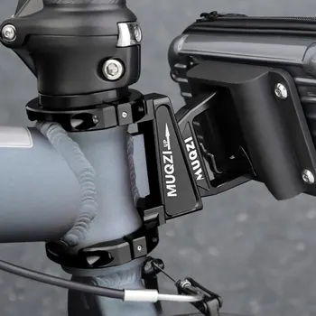 Adattatore per supporto per borsa anteriore per bicicletta pieghevole Anello di serraggio regolabile Adattatore per borsa laterale per naso di maiale per bicicletta pieghevole Lega di alluminio