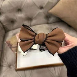 Women's Fashionable Hair Bow - Trendy Harajuku Kawaii Cute & Elegant Accessory (Brown)