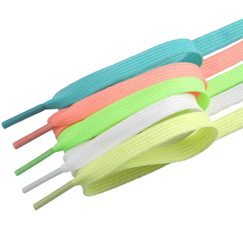 1pair Luminous Shoelaces Flat Sneakers Canvas Glow In the Dark Color Fluorescent Shoe laces Fashion Sport Toys Accessories 120cm