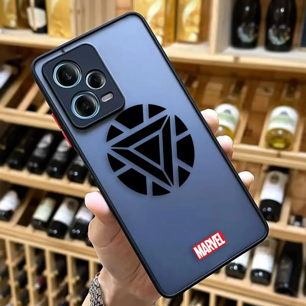 thumbnail image 1 of Matte Case for Redmi NOTE 12 11 10 11S 10S 9 9S 9T 8 7 6 5 4 3PRO PLUS 4G 5G Case Funda Coque Shell Marvel Logo Lron Spider-Aan, 1 of 5