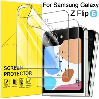 Pellicole idrogel morbide a protezione completa per Samsung Galaxy Z Flip 6 5G Protezione antigraffio per schermo anteriore e posteriore Accessori Flip6