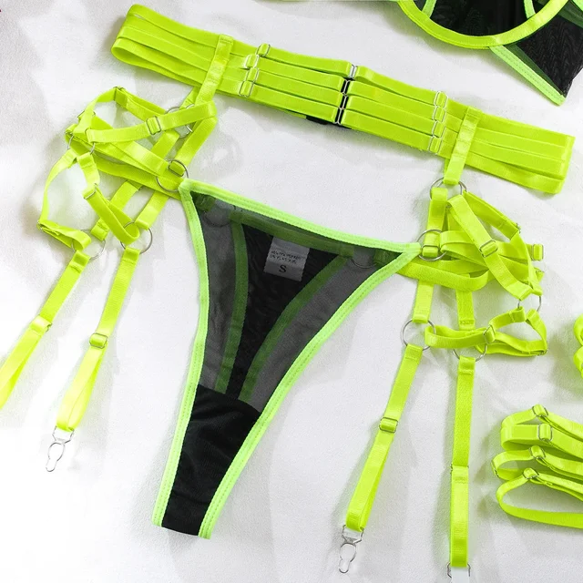 Contrast Colour Bra with Steel Ring Underwear Set 18