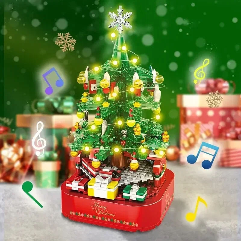 

Christmas Sets Tree Building Kits-A Festive Build for Kids and Families DIY Building Block Music Box Creative Xmas Building Toy