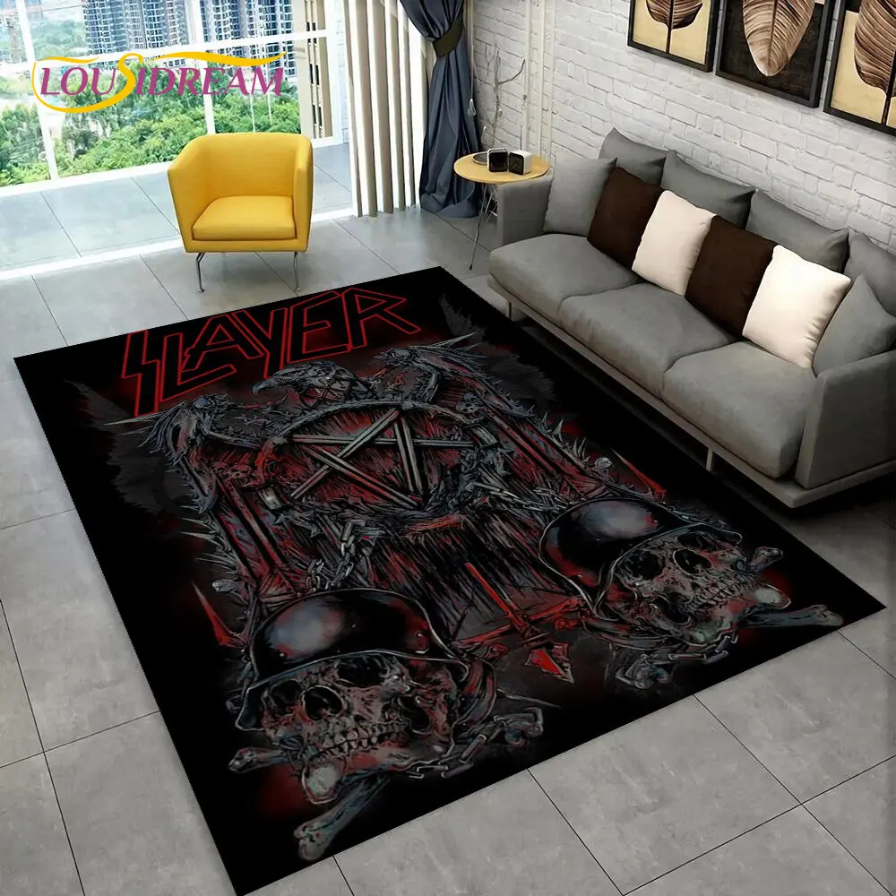 Slayer Heavy Metal Band  Music Area Rug,Carpet Rug for Home Living Room Bedroom Sofa Doormat Decor,kids play Non-slip Floor Mat