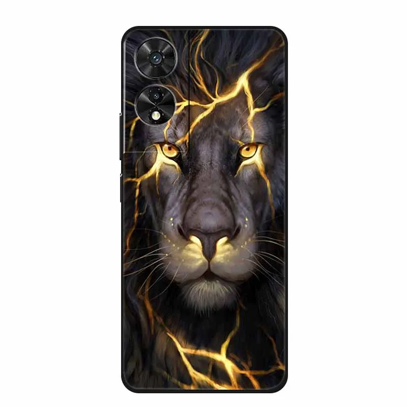 Wolf Lion Silicone Fashion Space TPU Phone Case with Enhanced Protection and Unique Print Design.