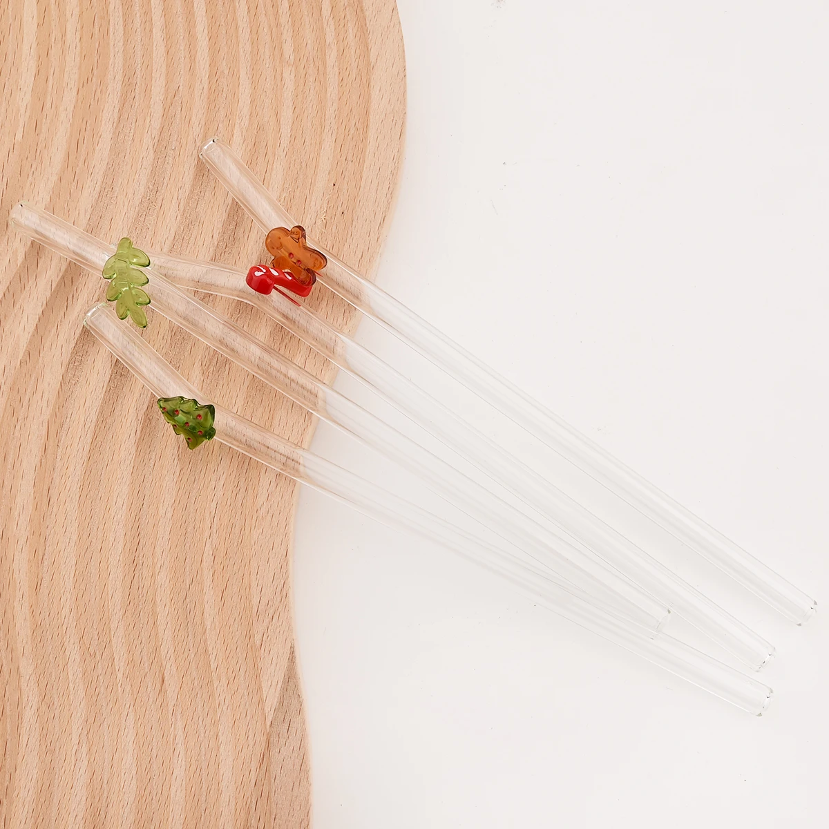 Christmas Glass Straw Set with Brush 5