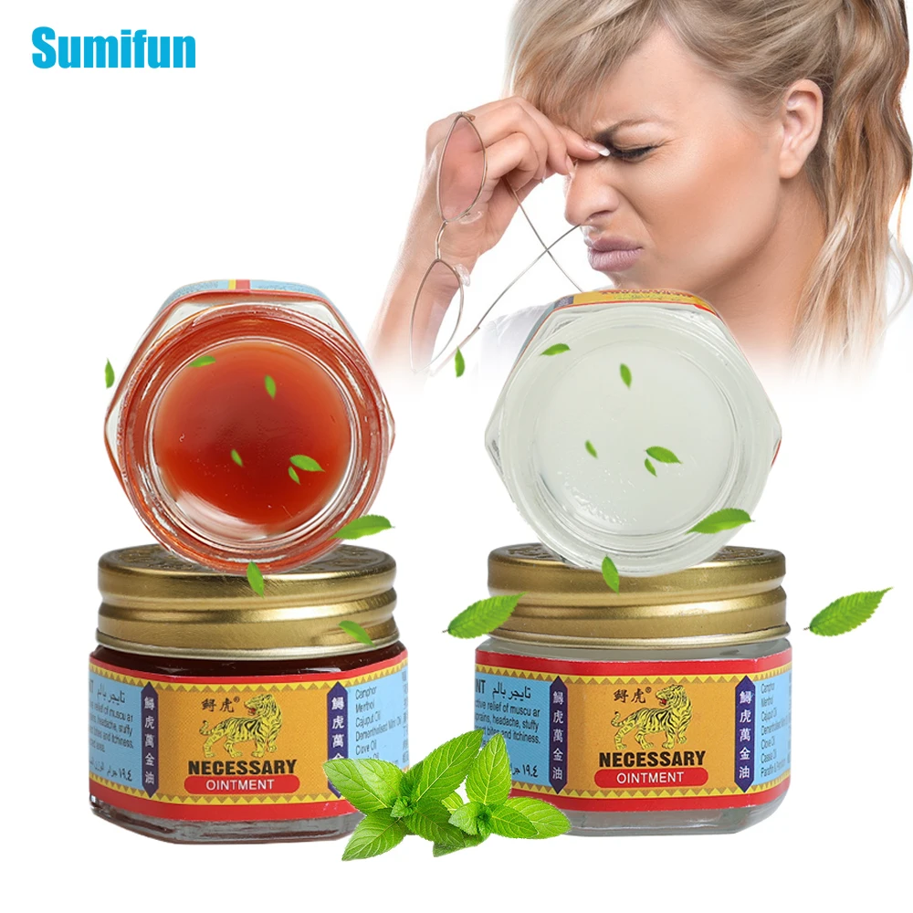 

2Types Hot Sale Red White Tiger Balm Mint Cooling Oil Mosquito Bites Itching Antibacterial Cream Headache Dizziness Care Plaster