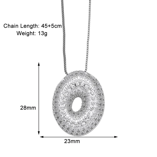 FLOLA イニシャルバブルレターペンダントネックレス A-Z