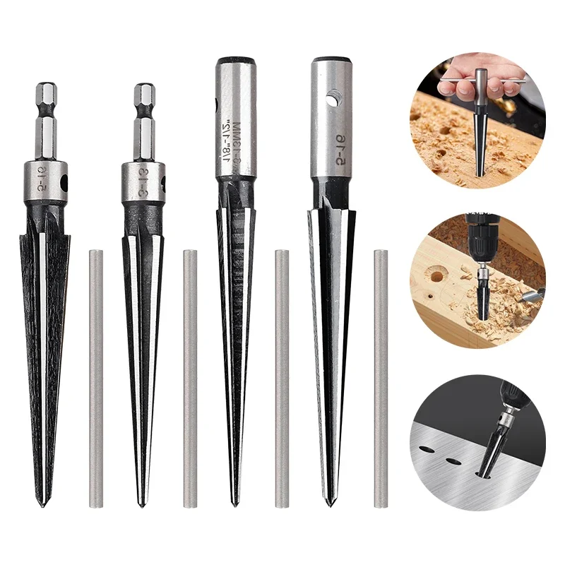 Hand Reamer Steel Reamer Tools 1PCS Taper Reamer Hand Metal Reamer Deburring Hole Handheld For Wood Metal Plastic Drilling Tools