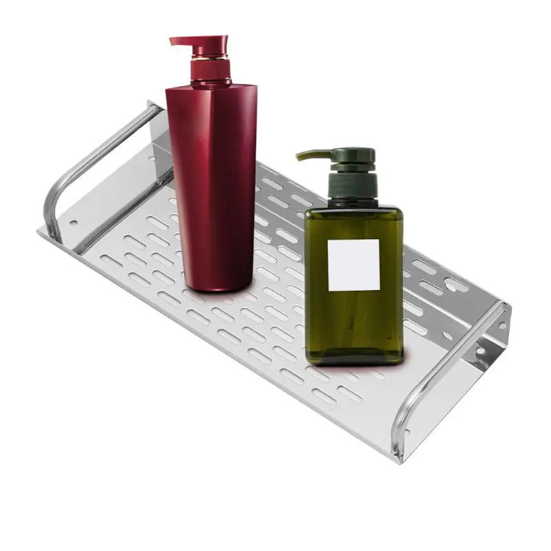 Stainless Steel Kitchen Bathroom Shelf Wall-mounted Storage Rack Single Layer storage rack shower shelf