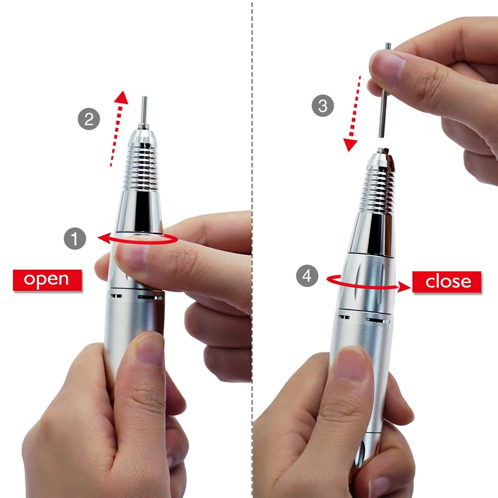 Odborný elektrický nehet vrtačka ovládat 35000RPM nehet umění vrtačka handpiece akta krém na boty brousit stroj manikúra vrtačka příslušenství