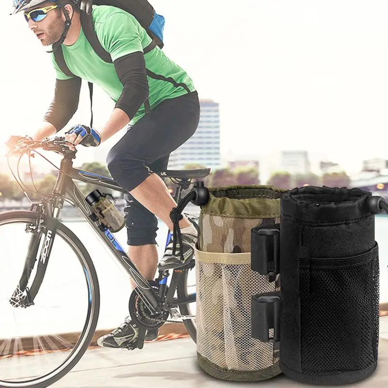 Bike Bottle Holder Cycling Water Bottle Carrier Pouch Handlebar Water Bottle Carrier Bag Universal Roll Bar For Bike & scooter bicycle double water bottle cage water bottle cage adapter cycling bottle cage holder mount clip