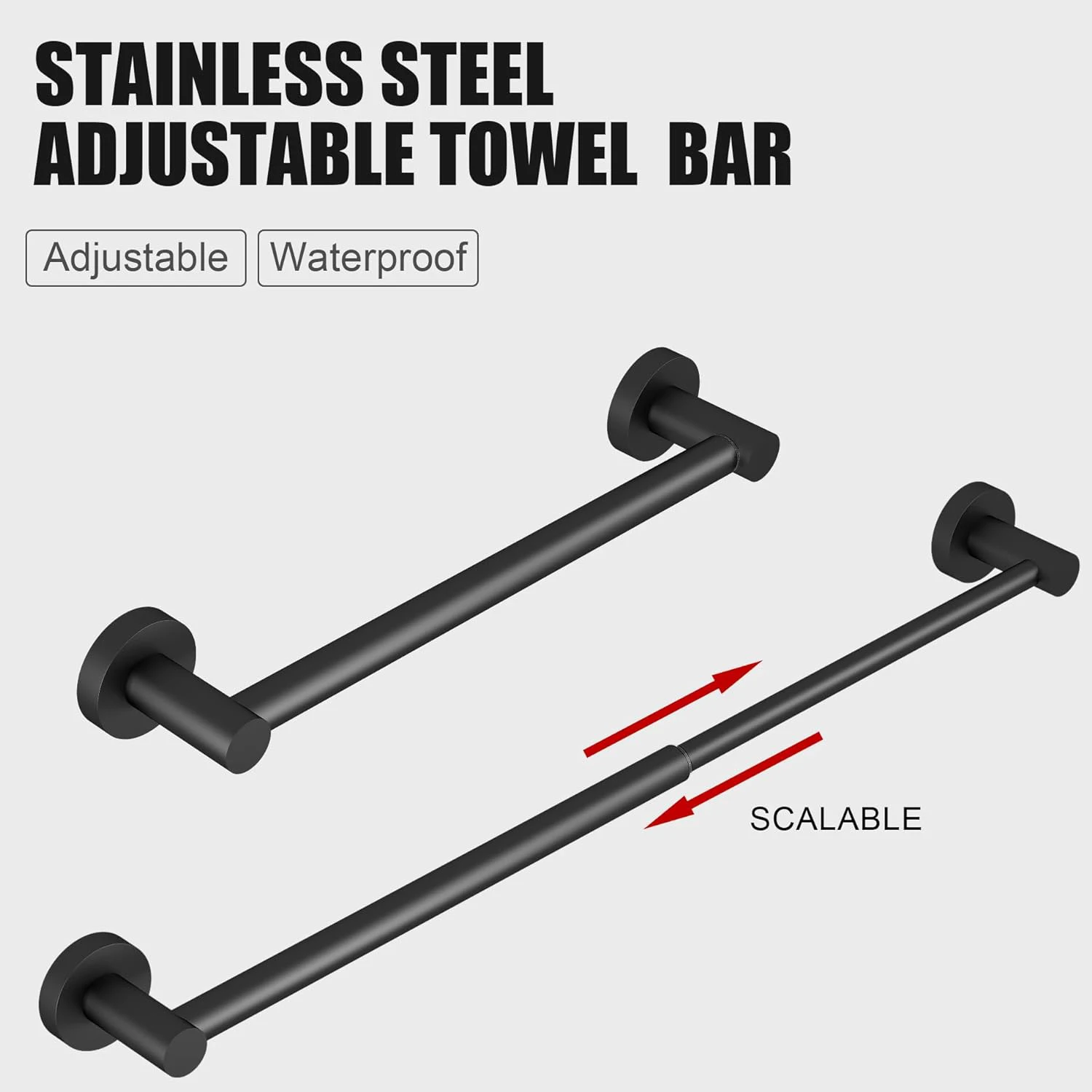 Adjustable Towel Bar Retractable Stainless Steel Rustproof Wall-mounted Extended Towel Holder For Bathroom Kitchen Accessories towel rack towel holder