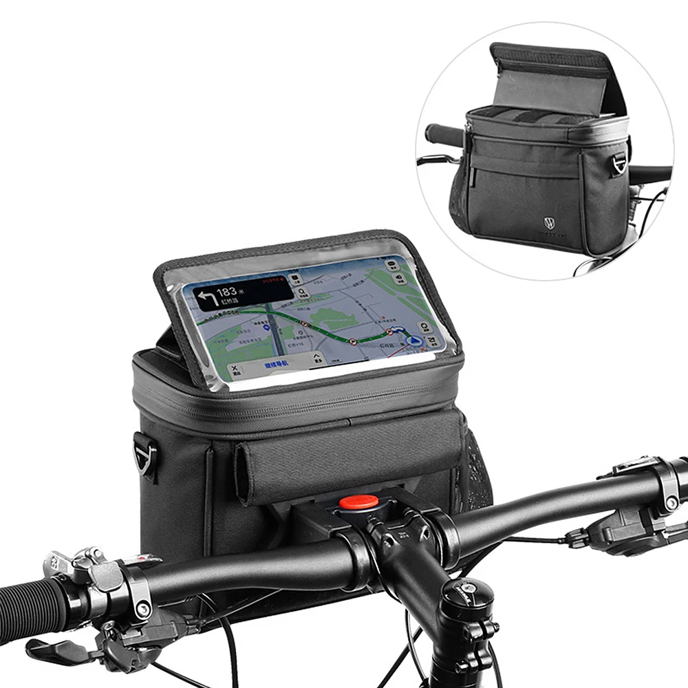 Aoben Borsa Portaoggetti Da Telaio Per Bici In EVA - 1L, Impermeabile, Con Visiera Per Telefono Fino A 6,8'' - 5