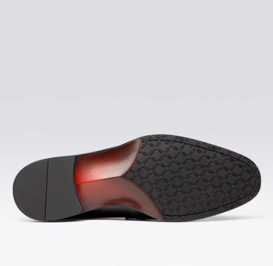 High-End hand polierte schwarze und graue Slipper Stil Leder Business Casual Lederschuhe Frühling und Sommer Stil – Detail 12