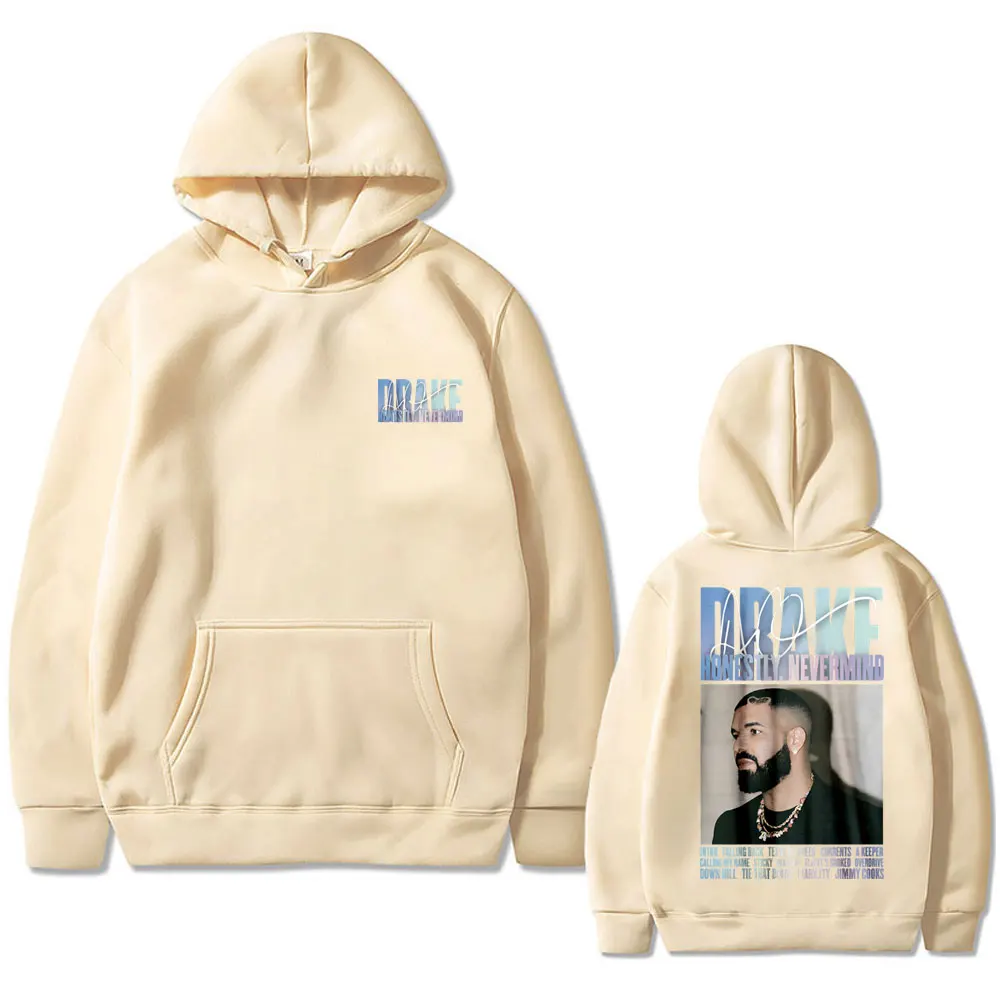 Rapper Drake Honestly Nevermind Graphic Print Hoodie Male Oversized Sweatshirt Hoody Men Women Hip Hop Fashion Vintage Hoodies