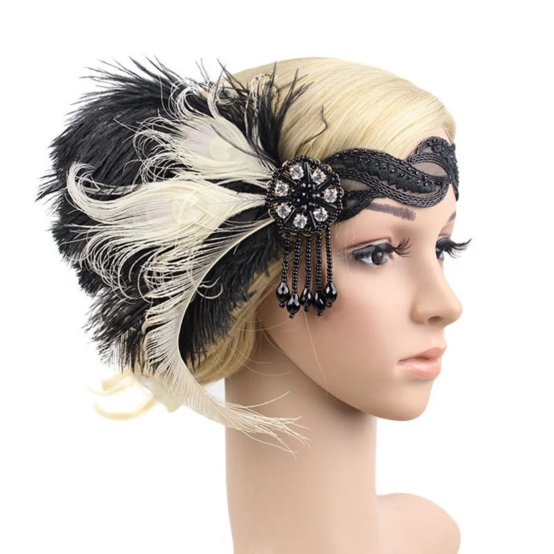 MIVAIUN 3 Pezzi 1920 Copricapo Vintage, Grande Gatsby Accessori, Fascia Anni 20 Copricapo