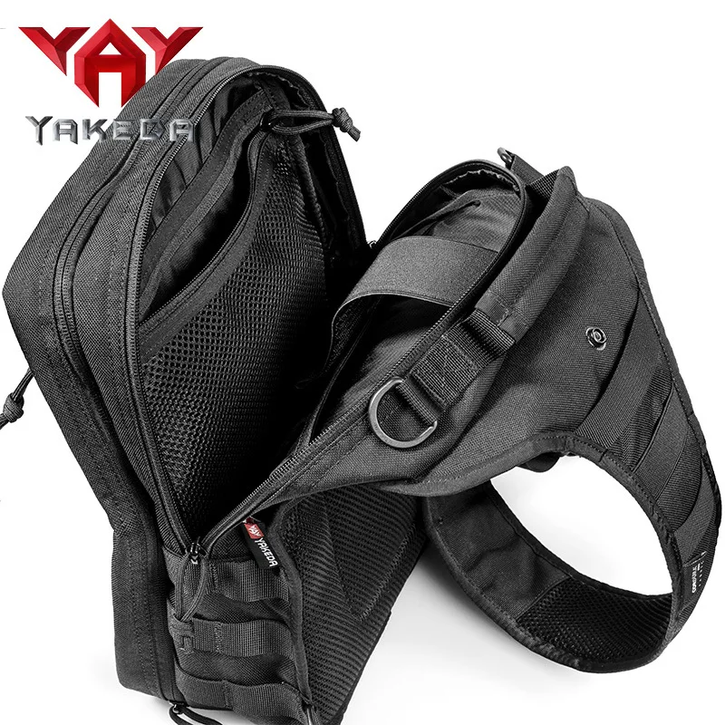 YAKEDA 1000D Nylon Tactical Sling Bag Outdoor Sport Hunting Hiking Army Shoulder Backpack 900D Waterproof Wear-resistant KF-088 outdoor waist bag