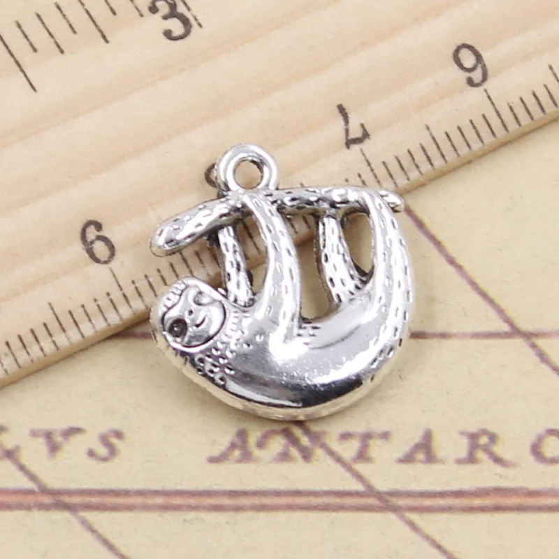 10 stücke Charms Tierbär Koala Folivora Faultier 20x19mm tibetische Silber Farbe Anhänger antiken Schmuck machen DIY handgemachtes Handwerk